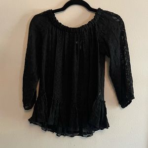 Rebecca Taylor Black Off Shoulder Top